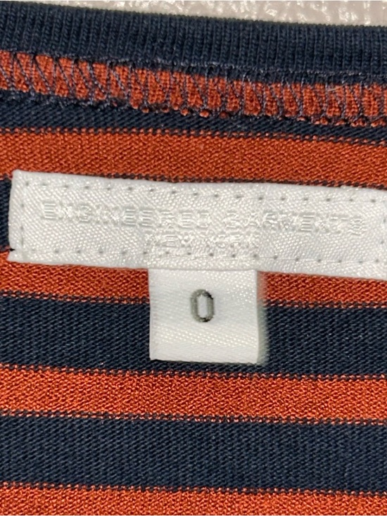 Striped Midi Dress with Chest Pocket - Black & Rust - Picture 3 of 4